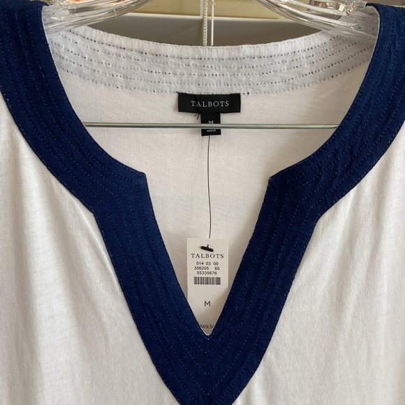 Talbots navy and white beach coverup - Picture 3 of 8
